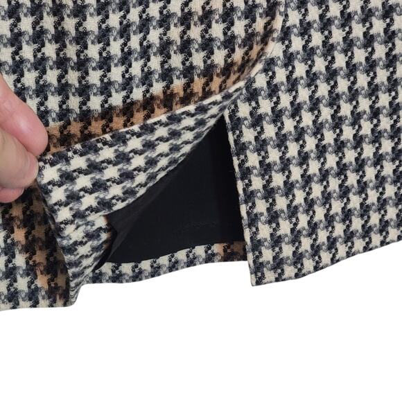 Pendleton Wool Houndstooth Pencil Skirt Black White Midi Office Work Classic 6 - Picture 9 of 13